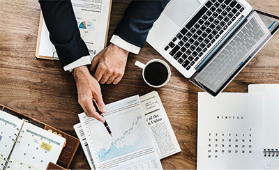 accounts on coffee table